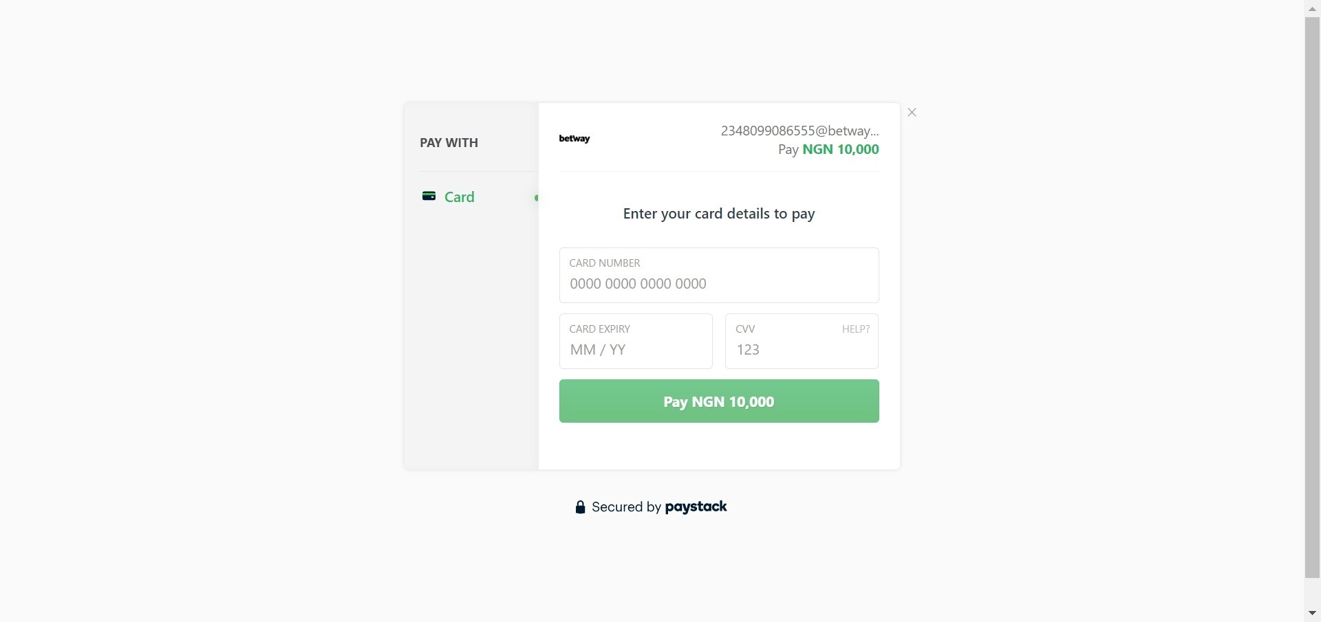 Provide Payment Details